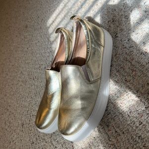Cute boutique gold shoes, worn once!